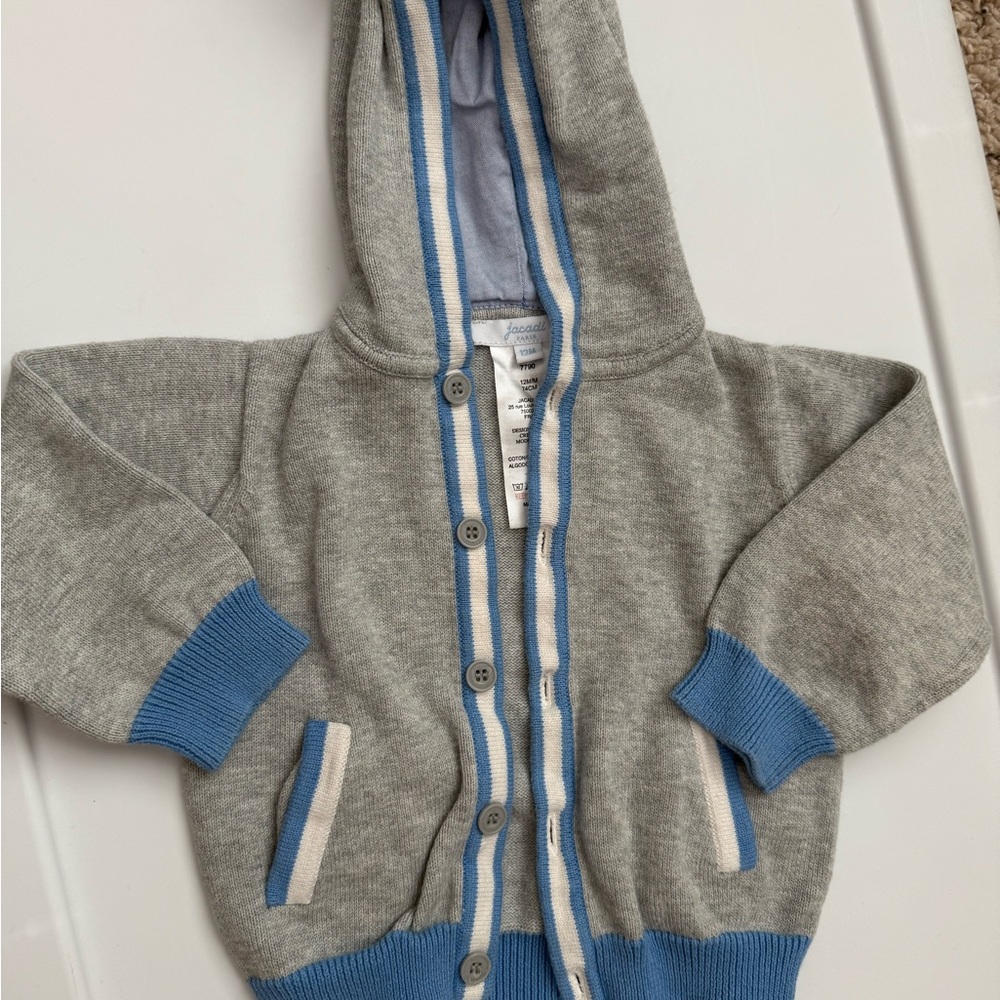 Jacadi Gray and Blue Kids Hoodie